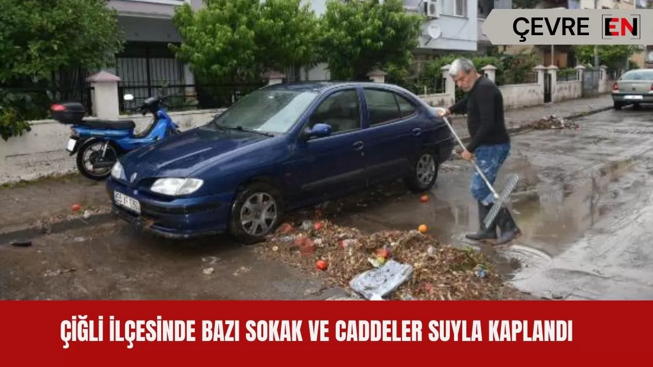 Çiğli ilçesinde bazı sokak ve caddeler suyla kaplandı