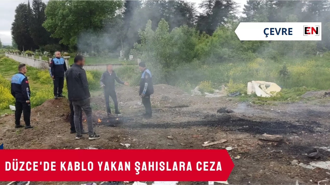 Düzce'de Kablo Yakan Şahıslara Ceza