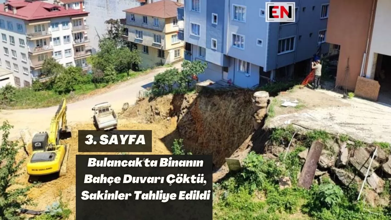Bulancak'ta Binanın Bahçe Duvarı Çöktü, Sakinler Tahliye Edildi Bulancak'ta Binanın Bahçe Duvarı Çöktü, Sakinler Tahliye Edildi